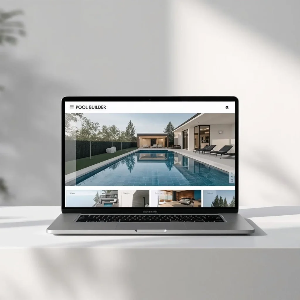 Pool Builder Web Design sample mockup