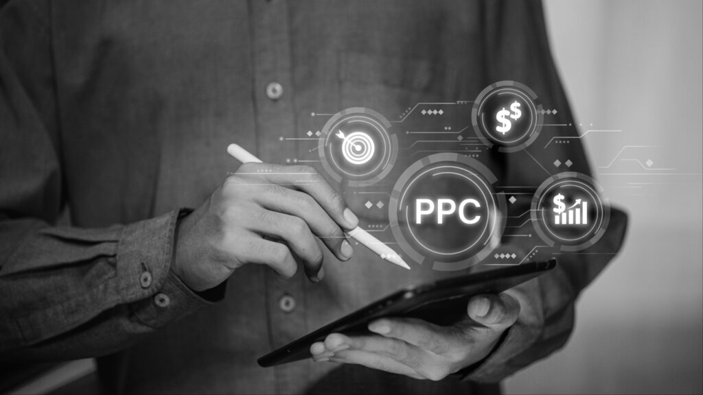 man checking ppc results