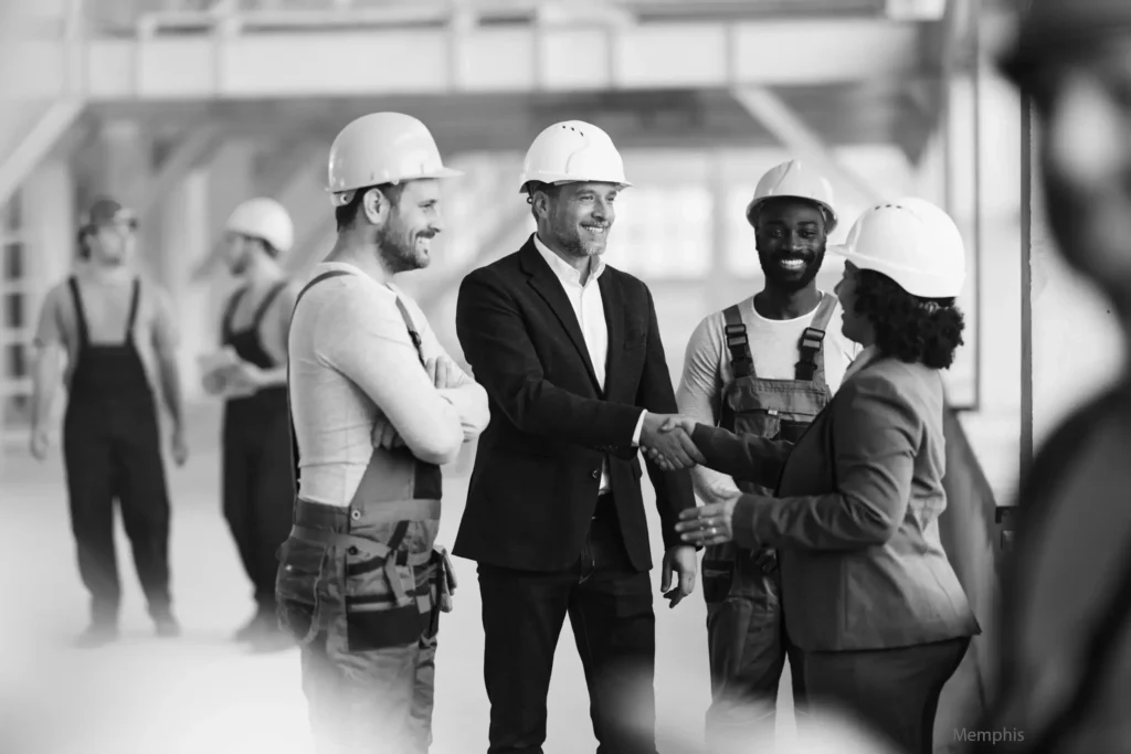construction workers building onsite Memphis